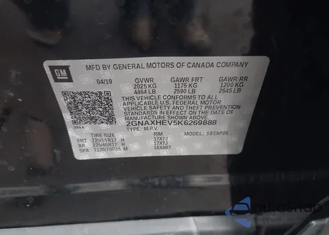 2019 Chevrolet Equinox Ls from USA, damaged, VIN 2GNAXHEV5K6269888